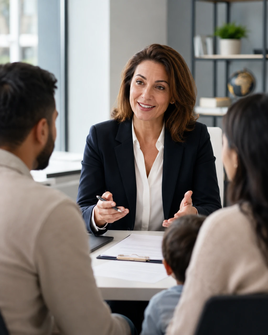 UK immigration services consultation with an adviser and clients
