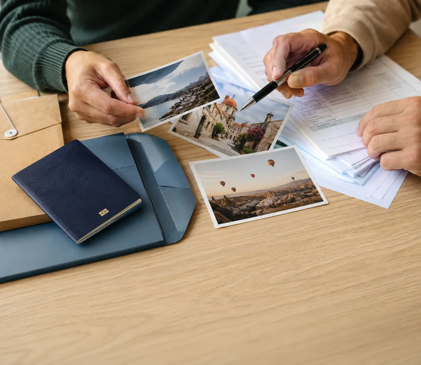 Spouse visa relationship evidence including travel photographs and passport